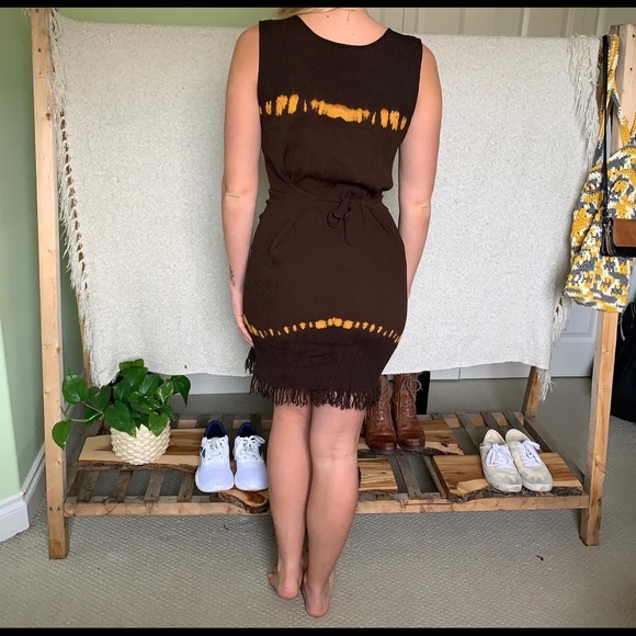 Brown drill summer dress. - Picture 2 of 2